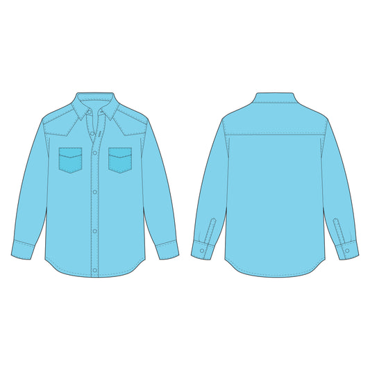 Men's Full Sleeves Shirt Sewing Pattern - A0012-22-V-04