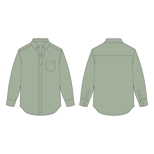 Men's Full Sleeves Shirt Sewing Pattern - A0015-22-V-04