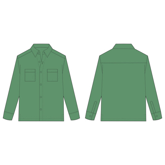 Men's Full Sleeves Shacket Sewing Pattern - A0017-22-V-04