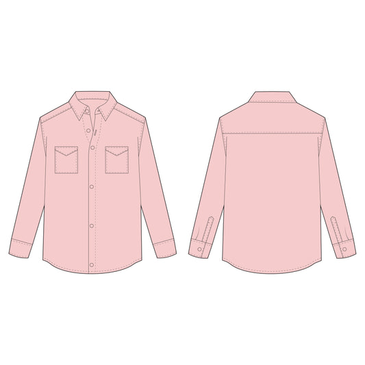 Men's Full Sleeves Shacket Sewing Pattern - A0018-22-V-04