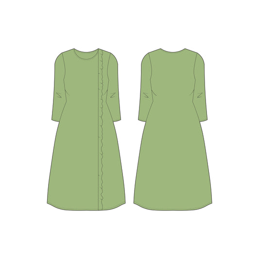 Women's Full Sleeves Regular Fit Kurti Sewing Pattern - A0003-23-W-2