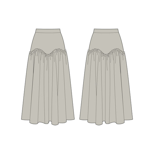 Women's Long Skirt Sewing Pattern - A0002-25-Y-9