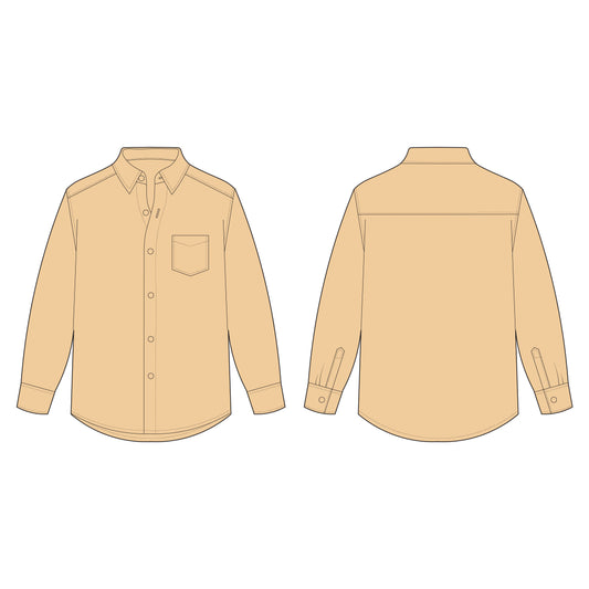 Men's Full Sleeves Regular Fit Shirt Sewing Pattern - A0003-26-Z-02