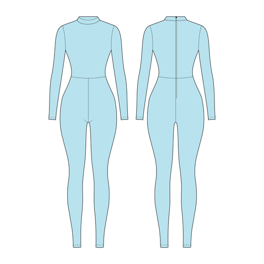 Women's Full Sleeves Jumpsuit Sewing Pattern - A0001-25-Y-7