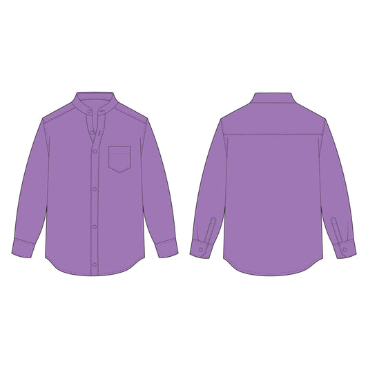 Men's Full Sleeves Shirt Chinese Collar Sewing Pattern - A0008-22-V-04