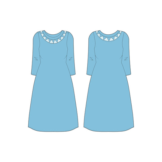 Women's Full Sleeves Regular Fit Kurti Sewing Pattern - A0004-23-W-2