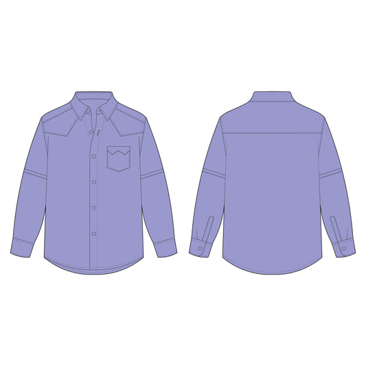 Men's Detachable Sleeves Shirt Sewing Pattern - A0003-22-V-04