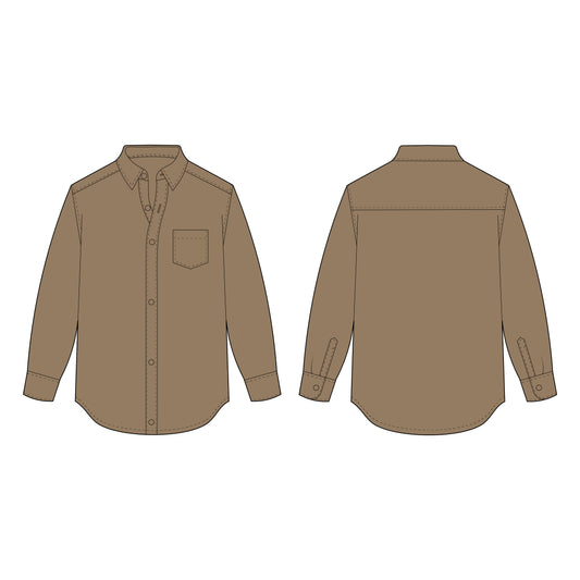 Men's Slim Fit Shirt Sewing Pattern - A0009-22-V-08