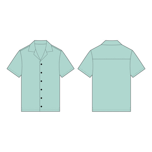 Men's Half Sleeves Regular Fit Shirt Sewing Pattern - A0008-26-Z-02