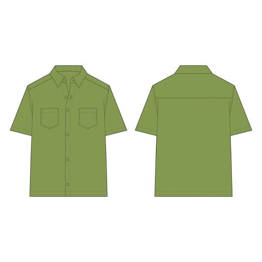 Men's Half Sleeves Shacket Sewing Pattern - A0019-22-V-04