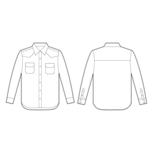 Men's Full Sleeves Regular Fit Shirt Sewing Pattern - A0004-26-Z-02