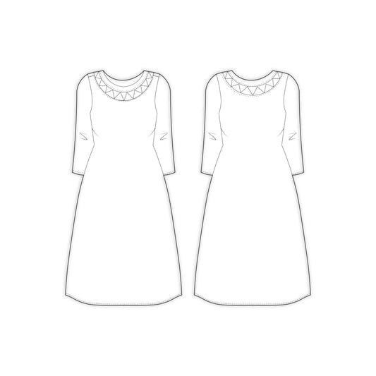 Women's Full Sleeves Regular Fit Kurti Sewing Pattern - A0004-23-W-2