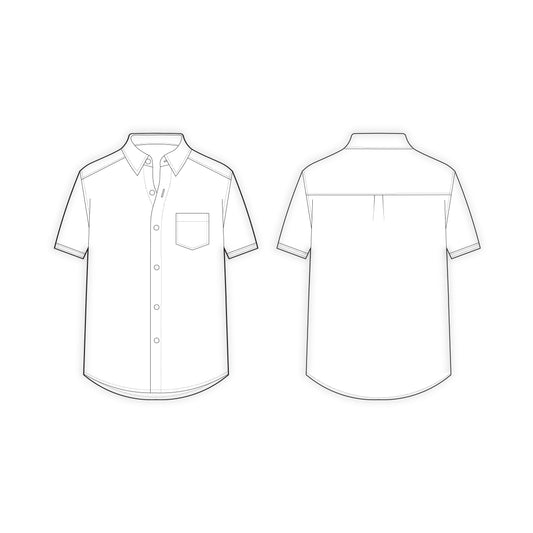 Men's Half Sleeves Regular Fit Shirt Sewing Pattern - A0002-26-Z-02