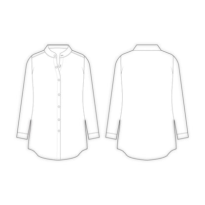 Women's Long Shirt Sewing Pattern - A0005-22-V-2
