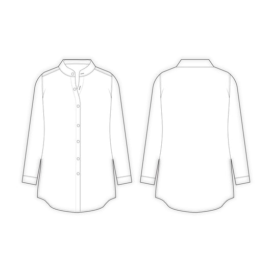 Women's Long Shirt Sewing Pattern - A0005-22-V-2