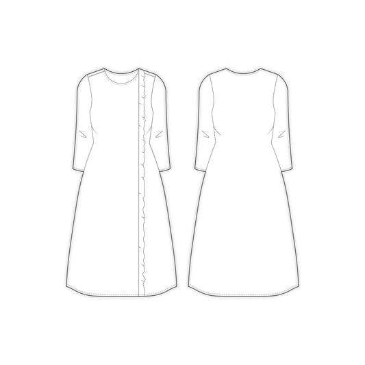 Women's Full Sleeves Regular Fit Kurti Sewing Pattern - A0003-23-W-2