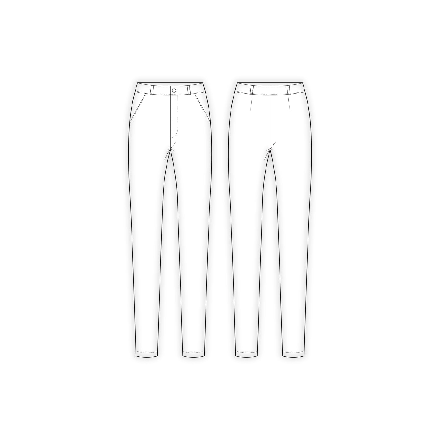 Women's Pencil Fit Pant Sewing Pattern - A0002-22-V-1