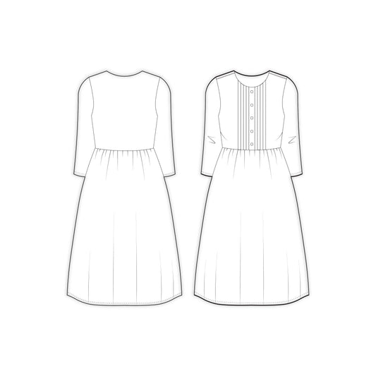 Women's Full Sleeves Regular Fit Kurti Sewing Pattern - A0001-23-W-2