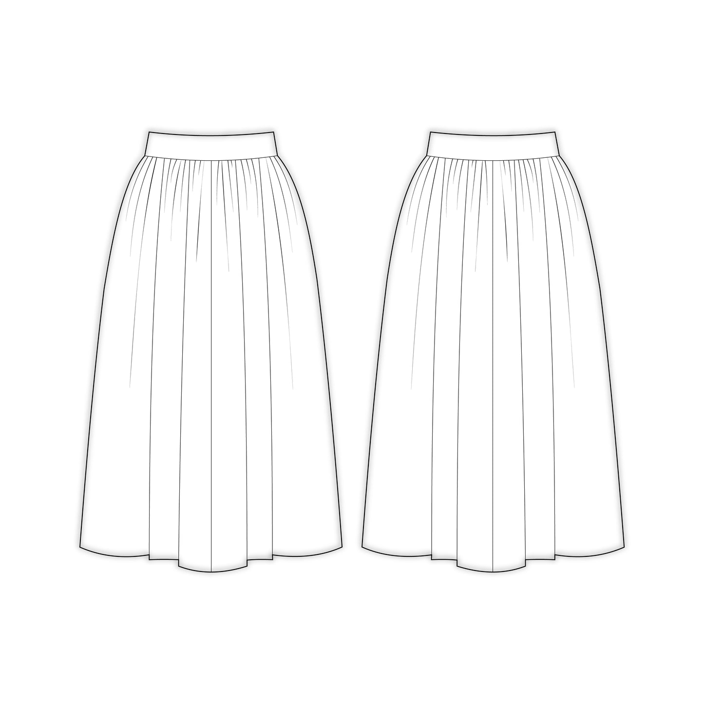 Women's Long Skirt Sewing Pattern - A0001-25-Y-9