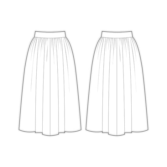 Women's Long Skirt Sewing Pattern - A0001-25-Y-9