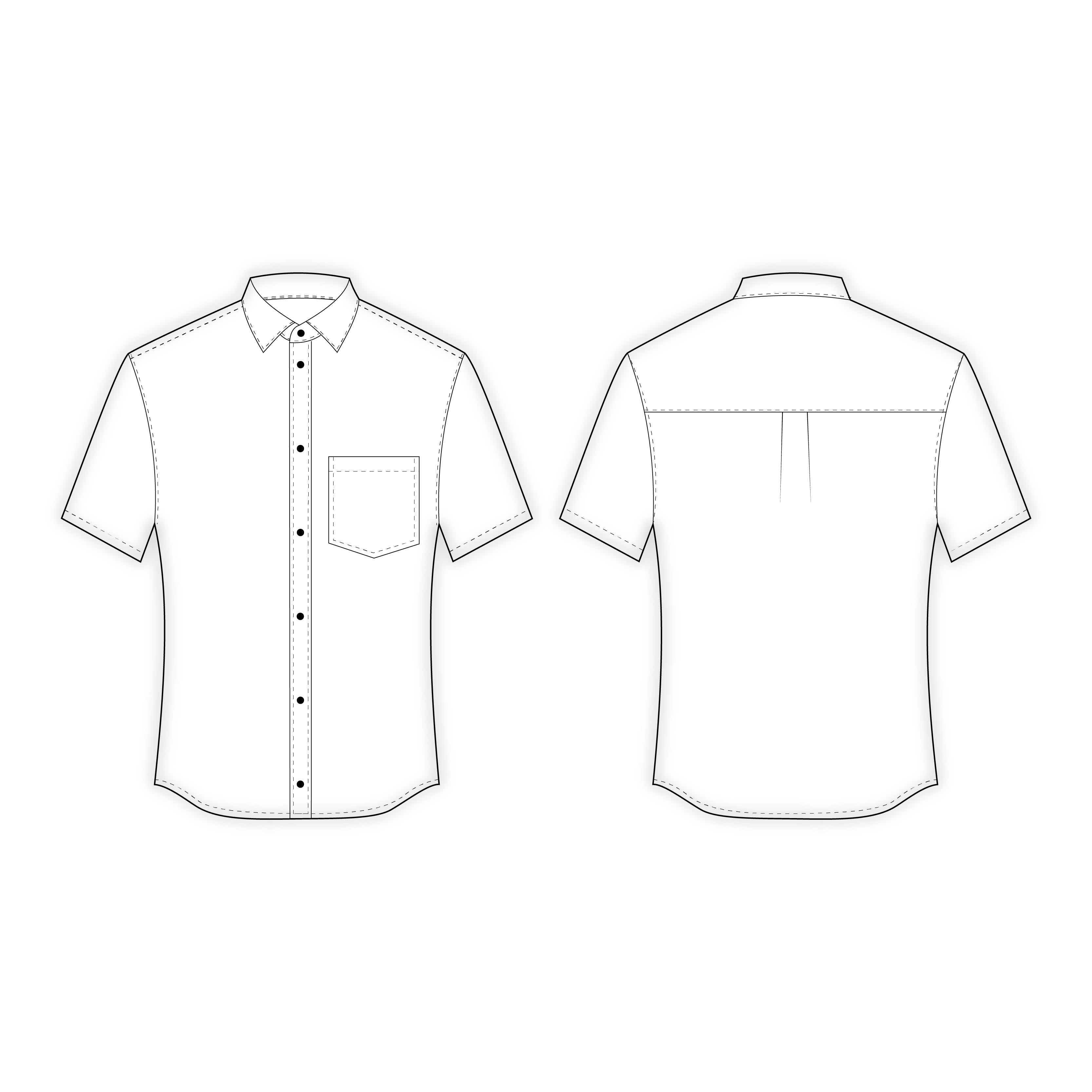 Men's Half Sleeves Regular Fit Shirt Sewing Pattern - A0002-25-Y-1 ...