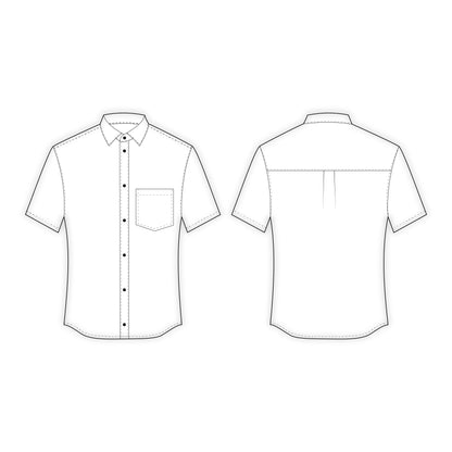Men's Half Sleeves Regular Fit Shirt Sewing Pattern - A0002-25-Y-1