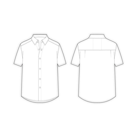 Men's Half Sleeves Regular Fit Shirt Sewing Pattern - A0006-26-Z-02
