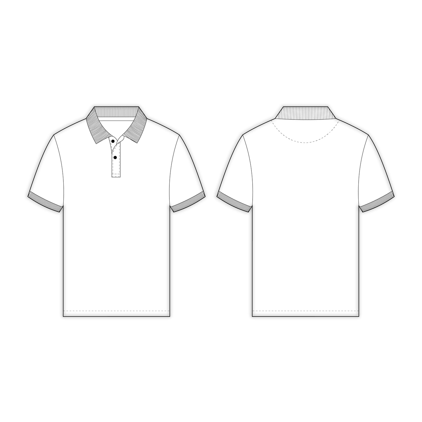 Men's Half Sleeves Polo Neck T-Shirt Sewing Pattern - A0001-25-Y-5