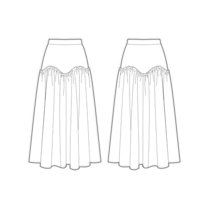 Women's Long Skirt Sewing Pattern - A0002-25-Y-9