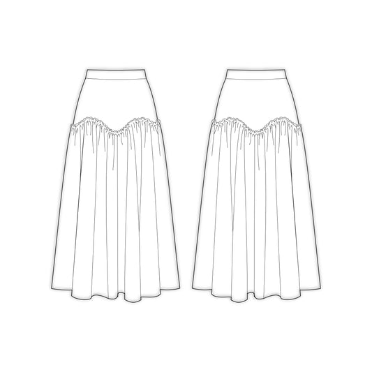 Women's Long Skirt Sewing Pattern - A0002-25-Y-9