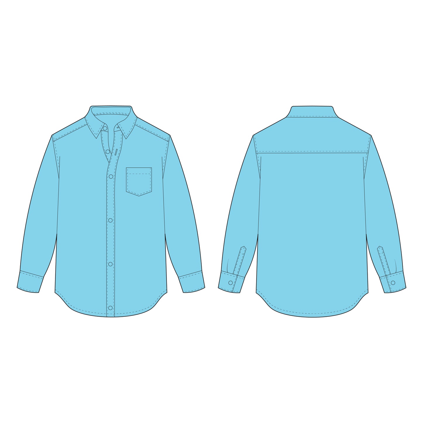 Men's Full Sleeves Shirt Sewing Pattern - A0011-22-V-04