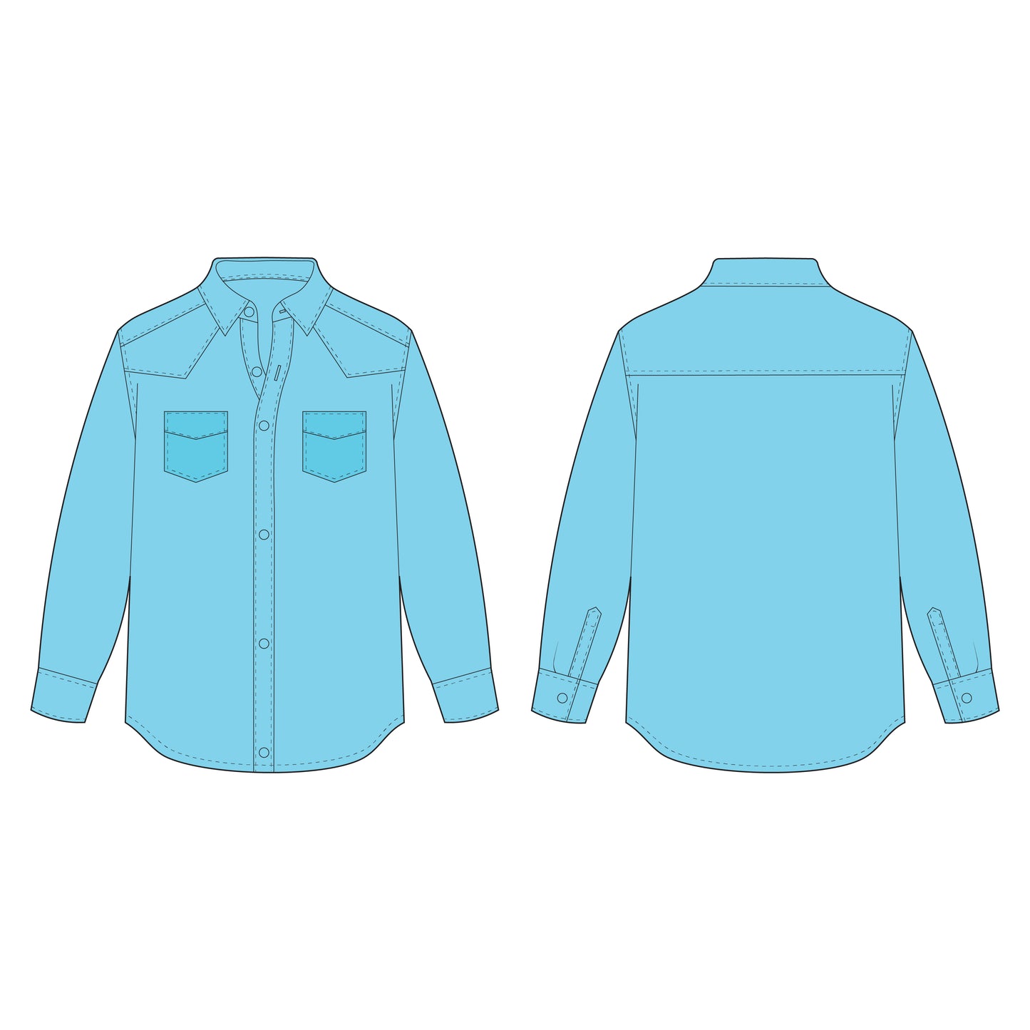 Men's Full Sleeves Shirt Sewing Pattern - A0012-22-V-04