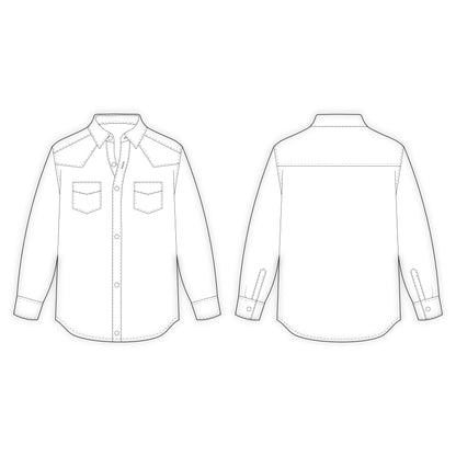 Men's Full Sleeves Shirt Sewing Pattern - A0012-22-V-04