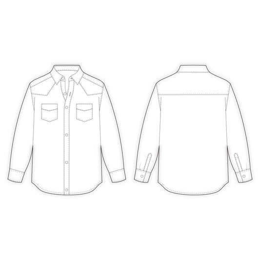 Men's Full Sleeves Shirt Sewing Pattern - A0012-22-V-04