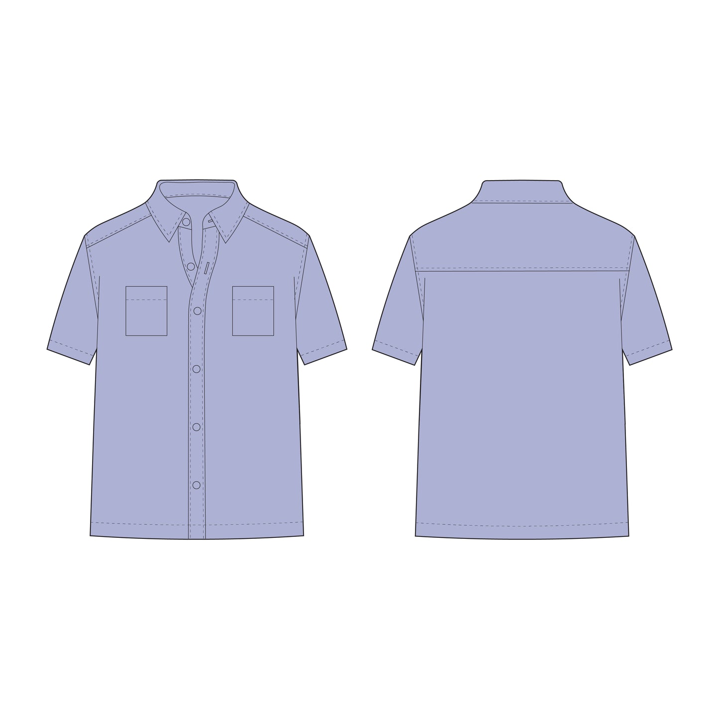 Men's Half Sleeves Shirt Sewing Pattern - A0014-22-V-04
