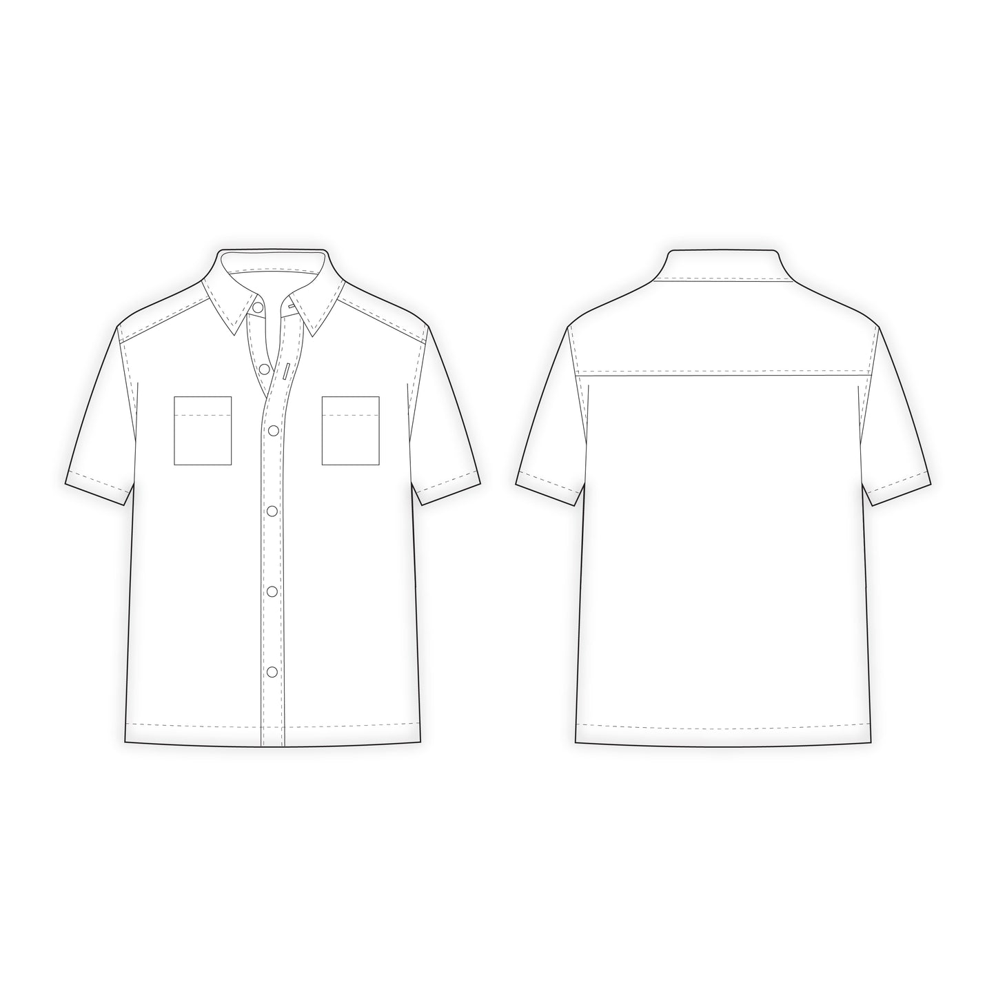 Men's Half Sleeves Shirt Sewing Pattern - A0014-22-V-04