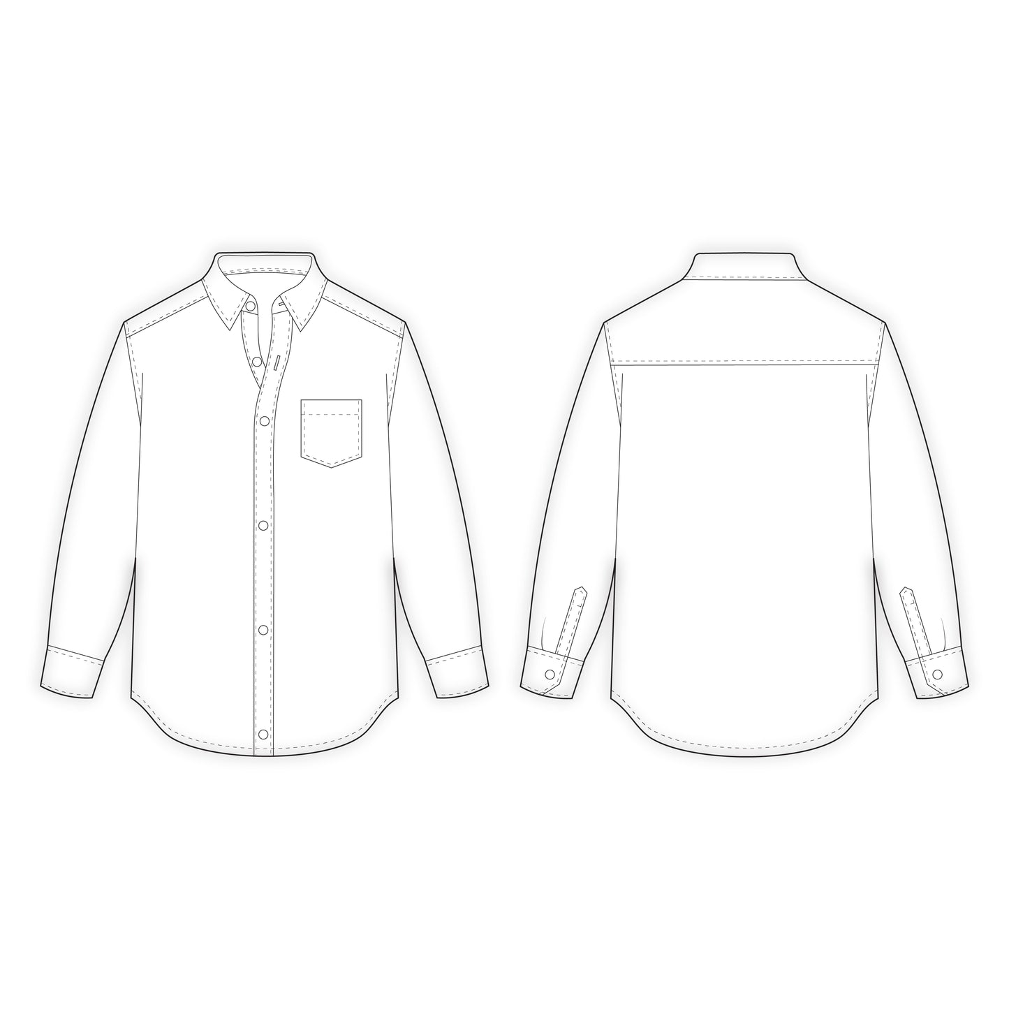 Men's Full Sleeves Shirt Sewing Pattern - A0015-22-V-04