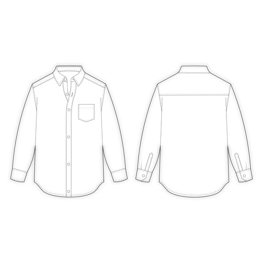 Men's Full Sleeves Shirt Sewing Pattern - A0015-22-V-04