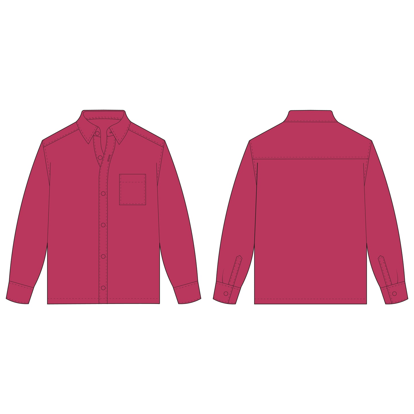 Men's Full Sleeves Shirt Sewing Pattern - A0016-22-V-04