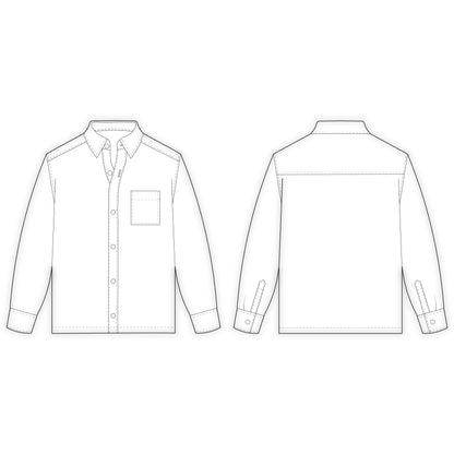 Men's Full Sleeves Shirt Sewing Pattern - A0016-22-V-04