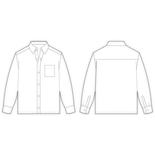 Men's Full Sleeves Shirt Sewing Pattern - A0016-22-V-04