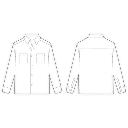 Men's Full Sleeves Shacket Sewing Pattern - A0017-22-V-04