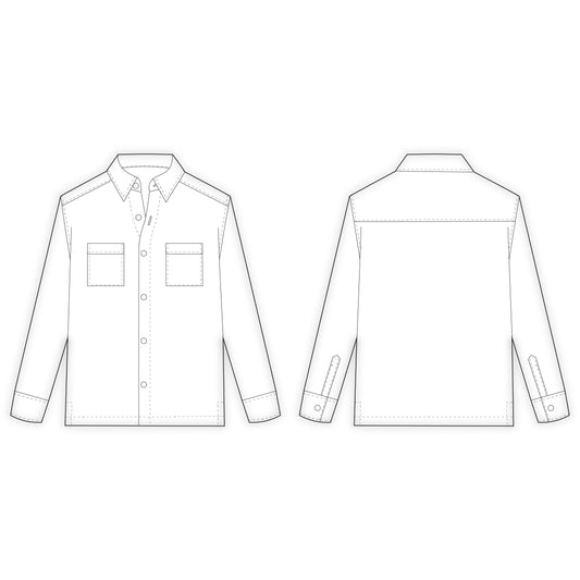 Men's Full Sleeves Shacket Sewing Pattern - A0017-22-V-04