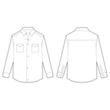 Men's Full Sleeves Shacket Sewing Pattern - A0018-22-V-04