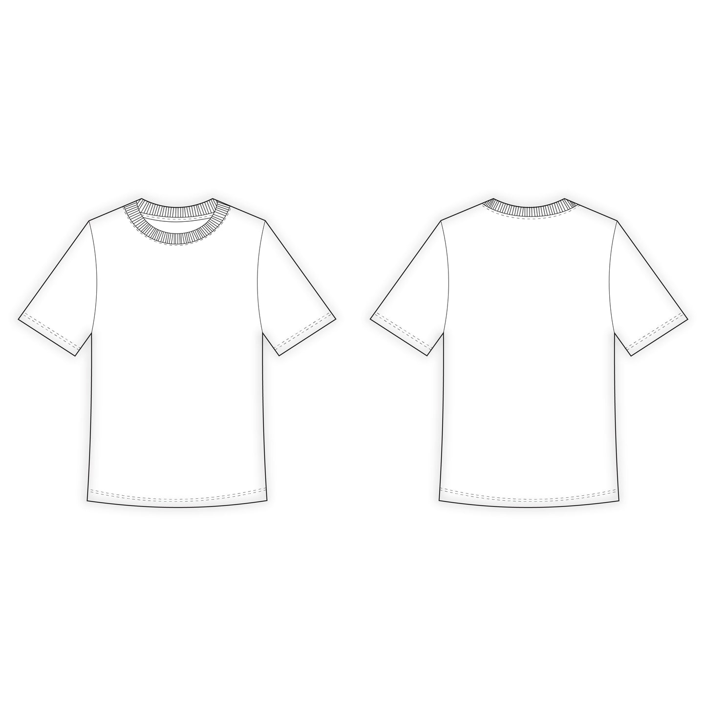 Men's Half Sleeves T-Shirt Sewing Pattern - A0017-22-V-05