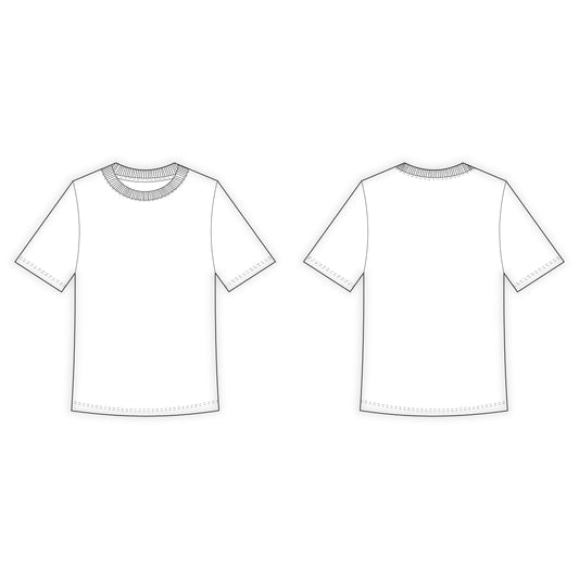 Men's Half Sleeves T-Shirt Sewing Pattern - A0017-22-V-05