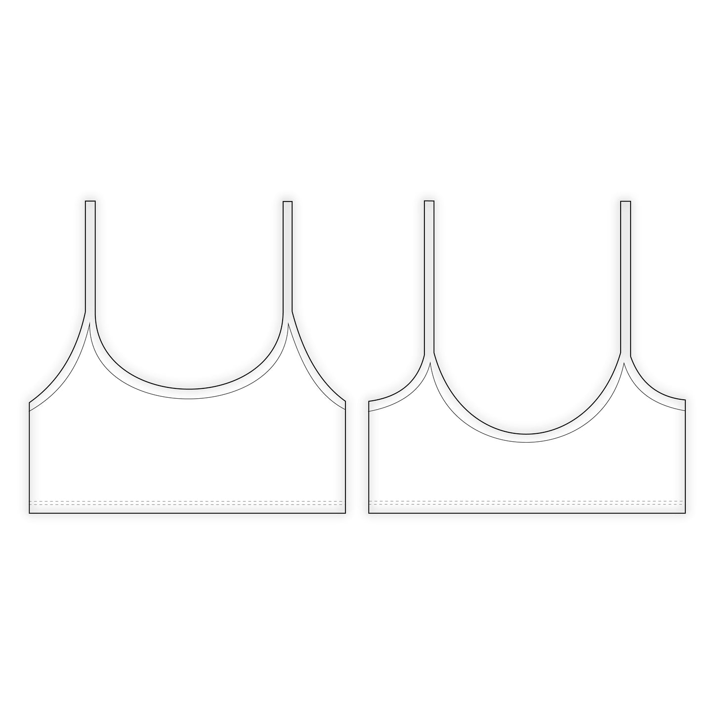 Women's Camisole Bra Sewing Pattern - A0004-22-V-12