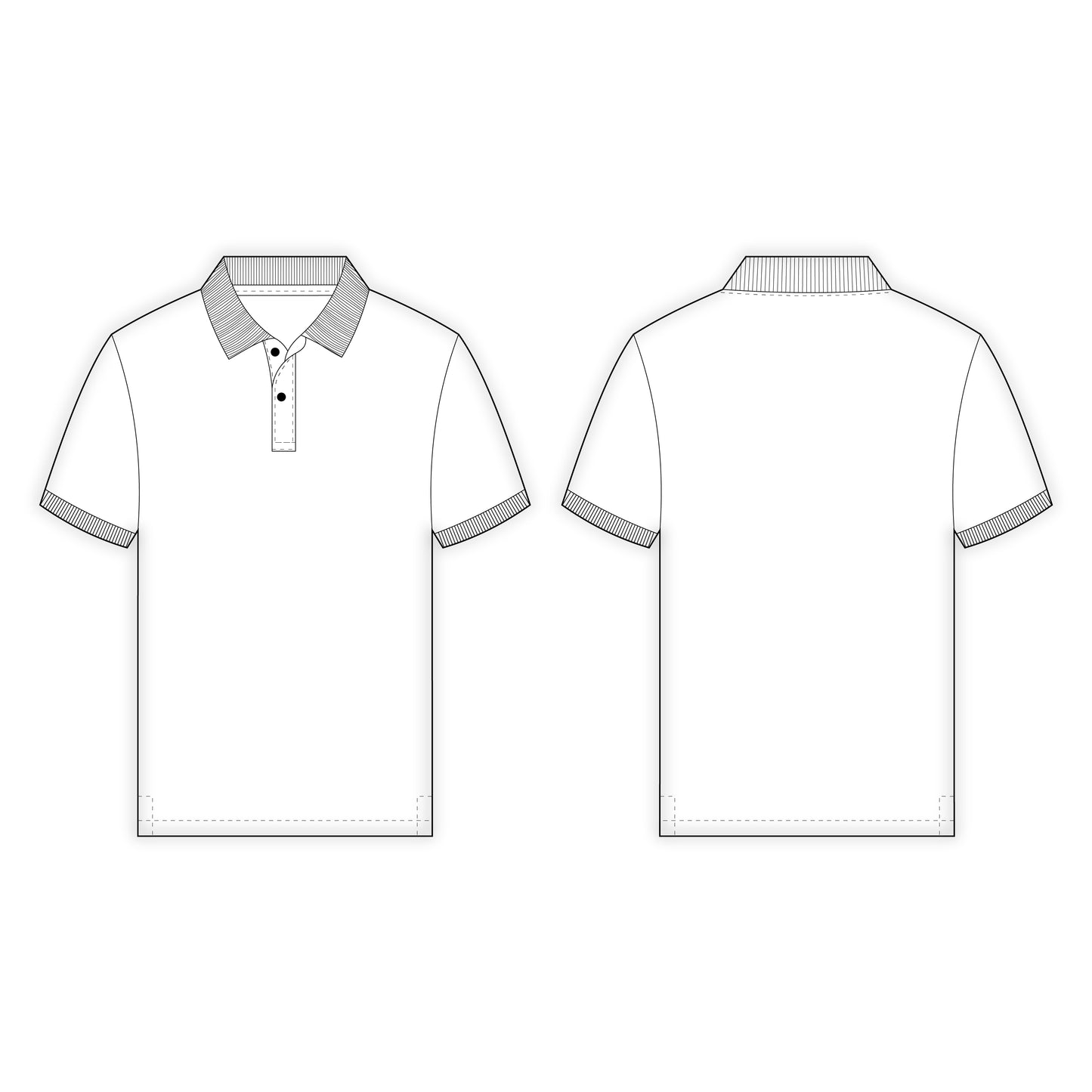 Men's Half Sleeves Polo T-Shirt Sewing Pattern - A0001-22-V-06