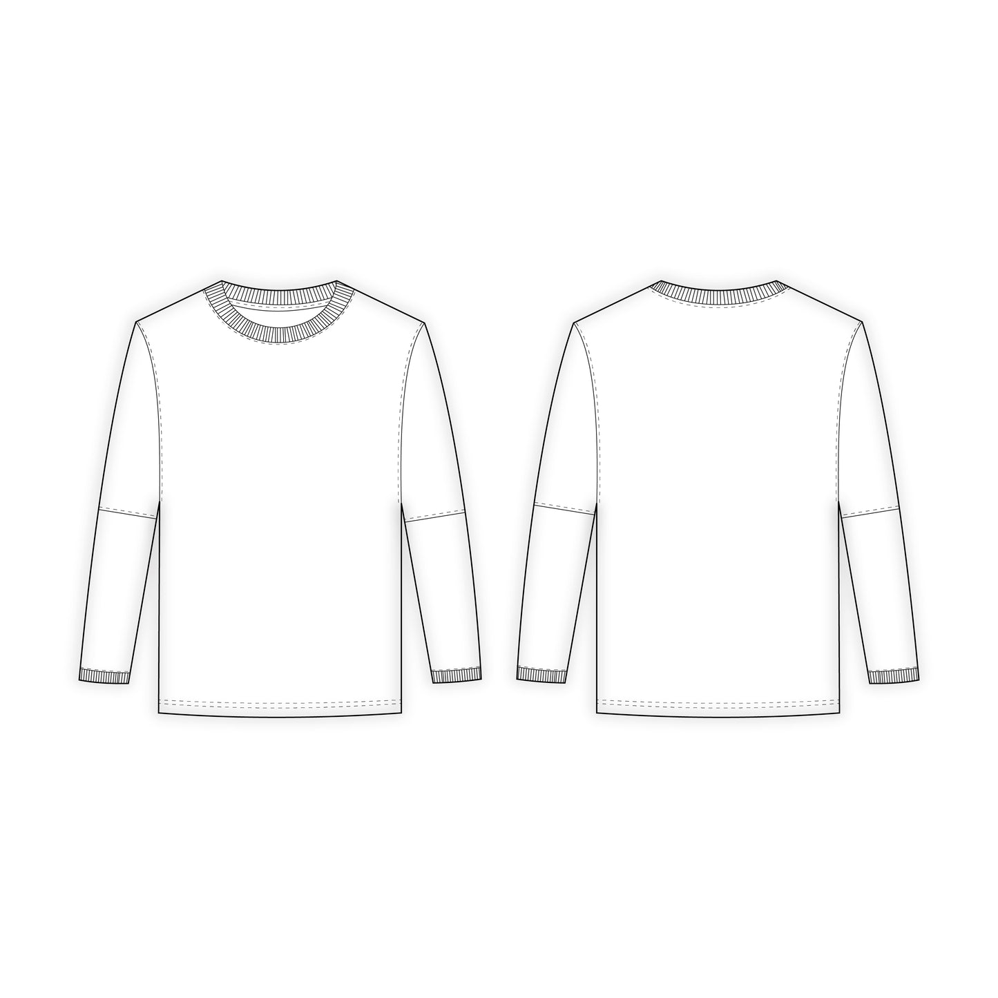 Men's Double Sleeves T-Shirt Sewing Pattern - A0005-22-V-05