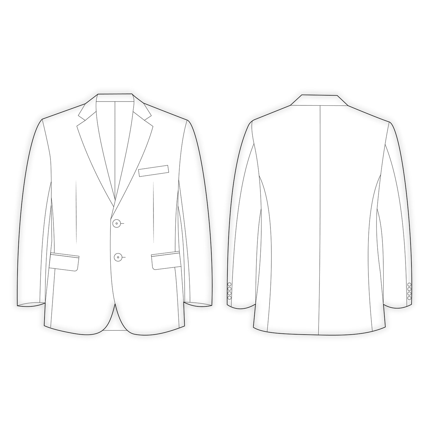 Men's Blazer Sewing Pattern - A0019-22-V-08